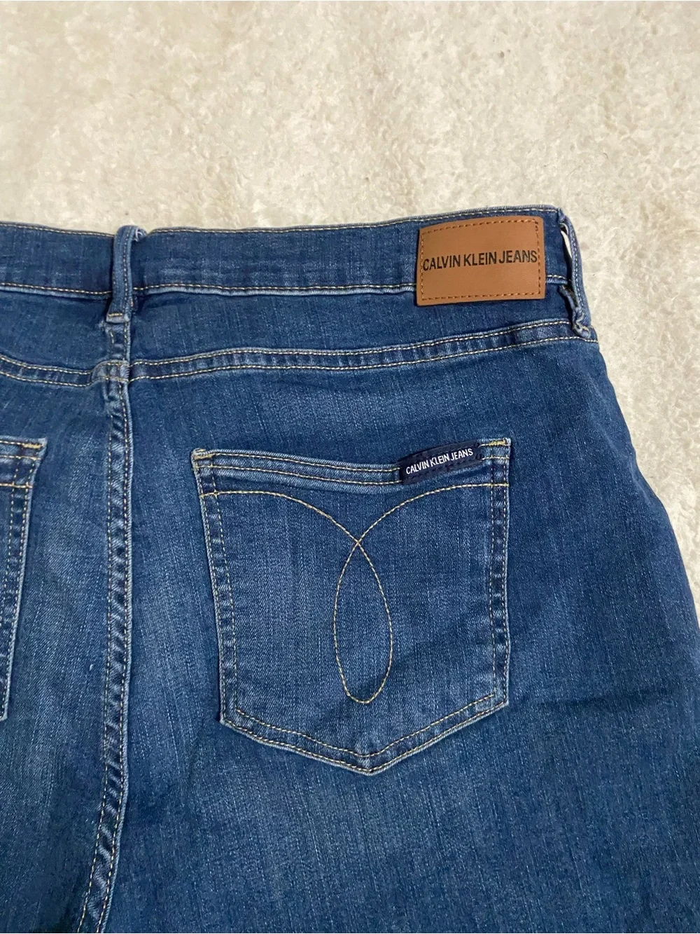 Calvin Klein Indigo Denim Cutoff Shorts